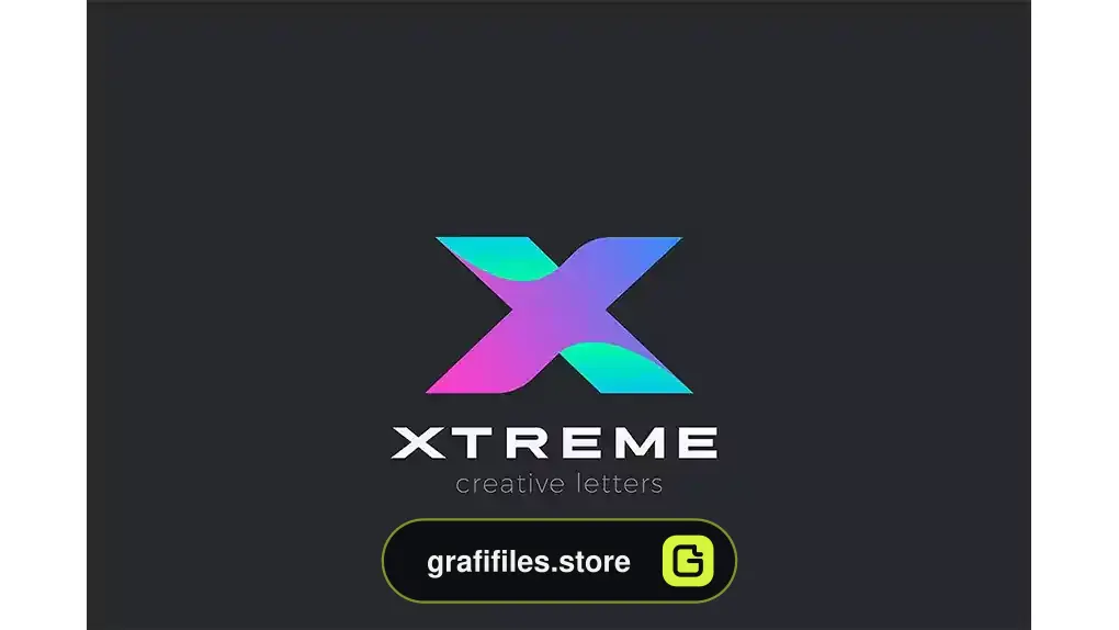 وکتور لوگو Letter X Logo design 3D Ribbon style