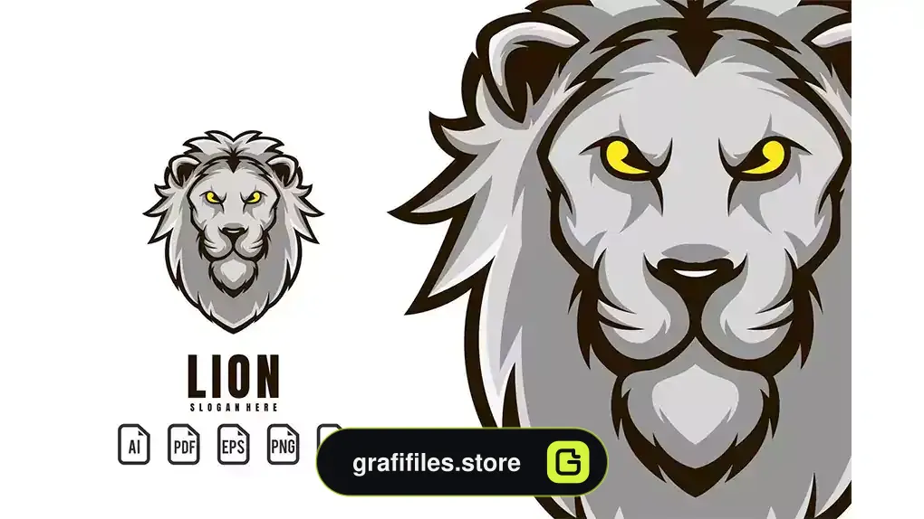 وکتور لوگو شیر Lion Mascot Logo
