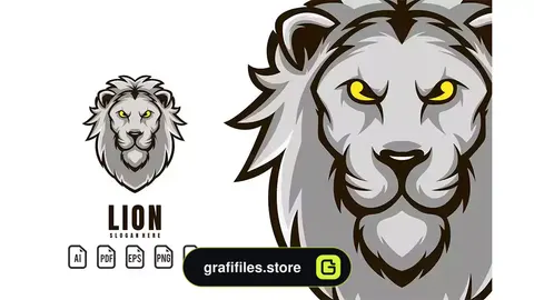 وکتور لوگو شیر Lion Mascot Logo