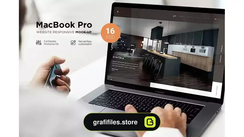 موکاپ مک بوک پرو MacBook Pro Responsive Mock-Up