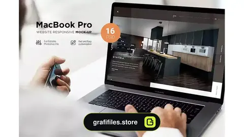 موکاپ مک بوک پرو MacBook Pro Responsive Mock-Up