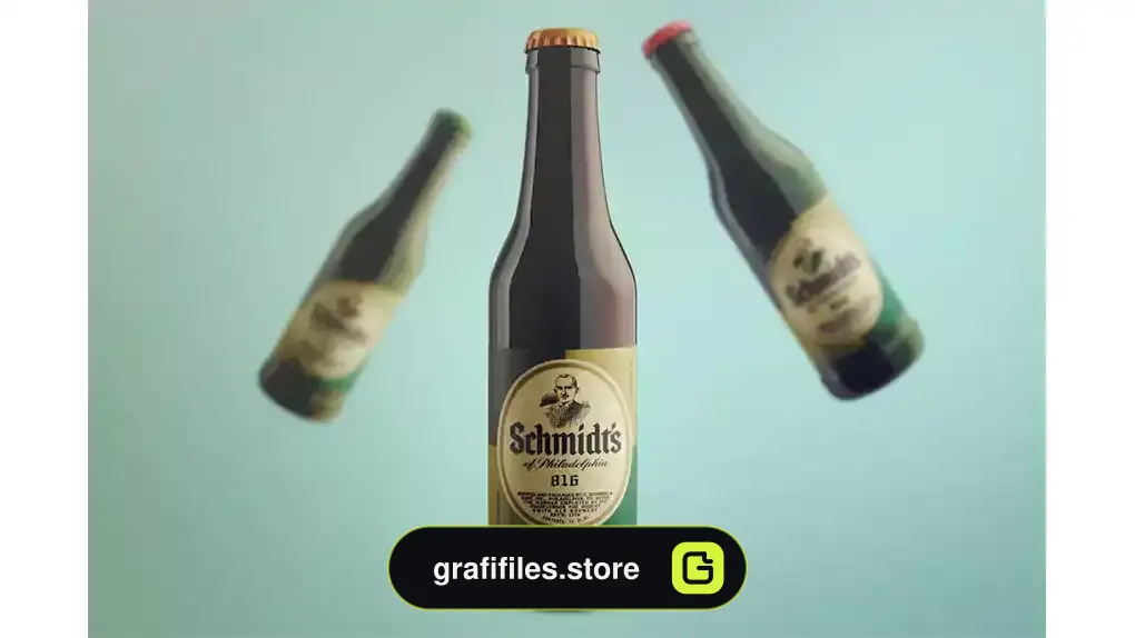 موکاپ بطری آبجو Realistic Beer Bottle Mock-Up Template