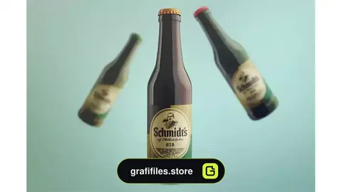 موکاپ بطری آبجو Realistic Beer Bottle Mock-Up Template