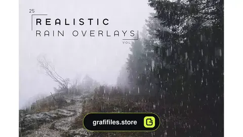 افکت باران روی عکس و تصاویر Realistic Rain Overlays Vol. 1