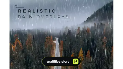 افکت باران واقعی روی عکس و تصاویر Realistic Rain Overlays Vol. 2