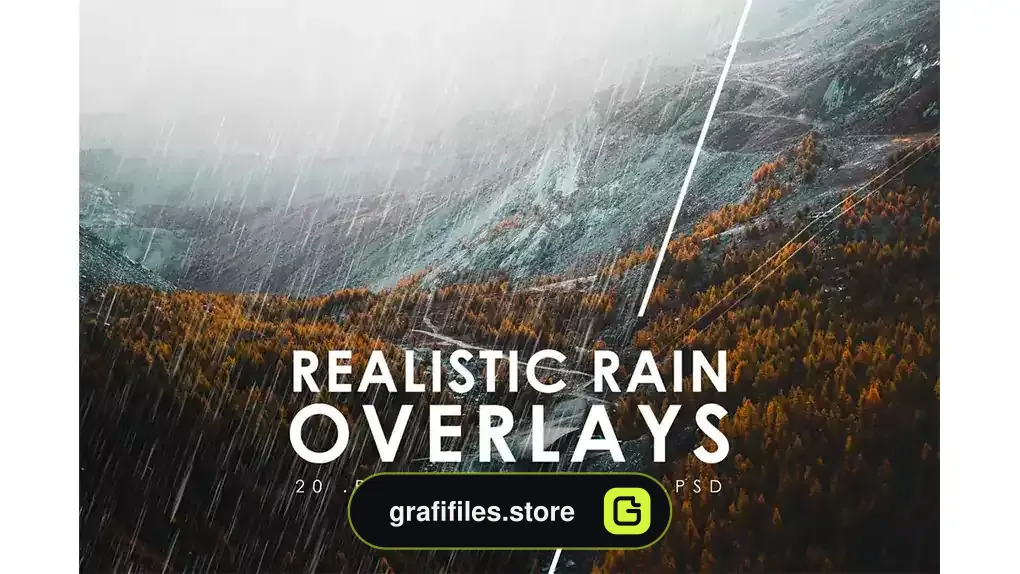 دانلود افکت باران روی عکس و تصاویر Realistic Rain Photo Overlays