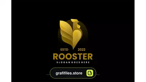 دانلود طرح لایه باز لوگو خروس Rooster Gradient Logo