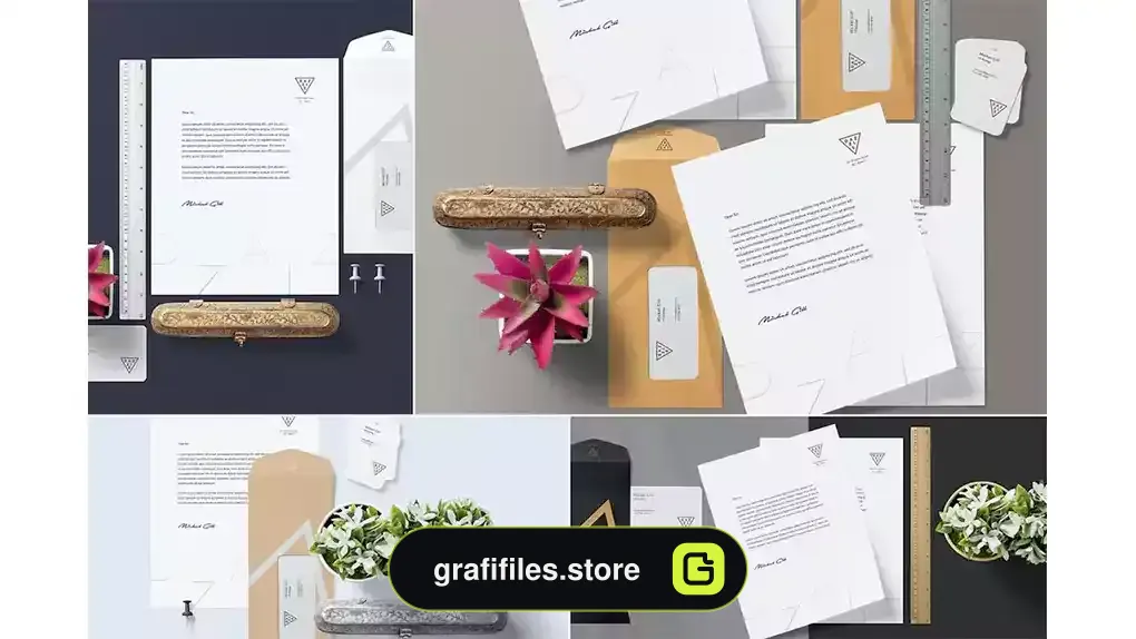 دانلود موکاپ ست اداری Stationery Mockup Scenes