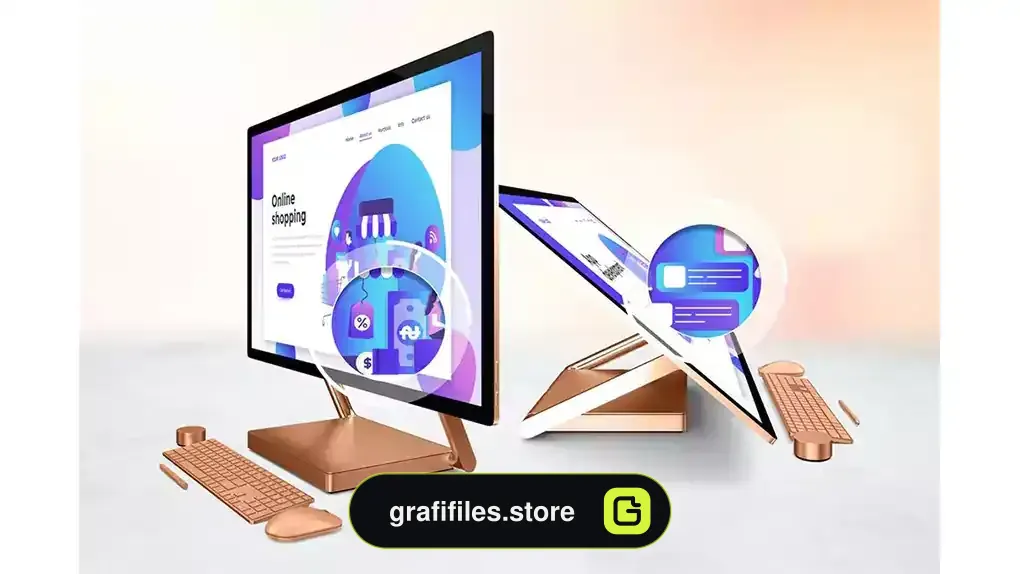 موکاپ مایکروسافت سرفیس Surface Studio Zoom In Mockup