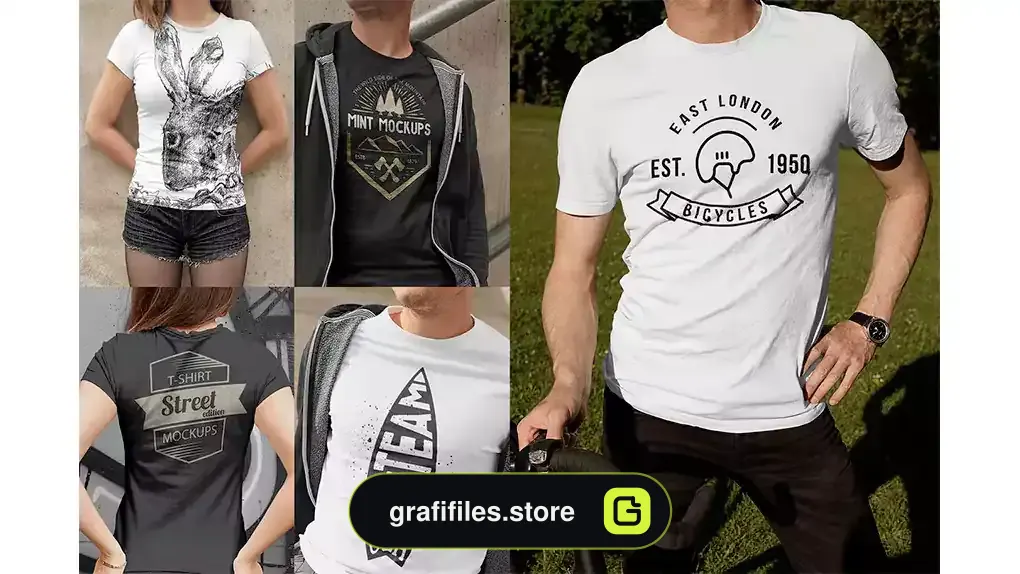 موکاپ تیشرت T-Shirt Mockups Street Edition Vol. 1