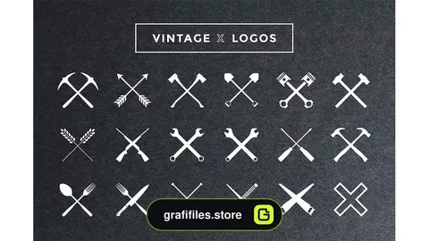 طرح لایه باز لوگو قدیمی Vintage X Logos