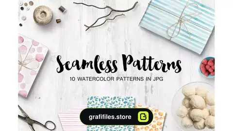 پترن آبرنگی Watercolor seamless patterns set