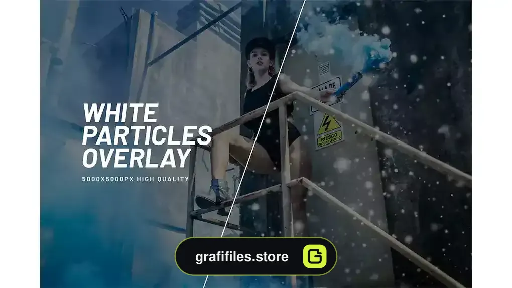 افکت ذرات سفید روی عکس و تصاویر White Particles Overlay