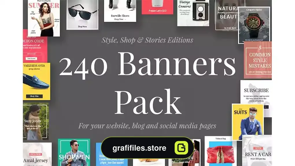 طرح لایه باز بنر اینستاگرام Banners Pack