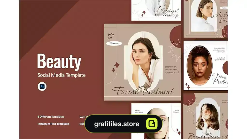 طرح لایه باز پست اینستاگرام زیبایی