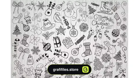 پترن کریسمس Christmas Doodles