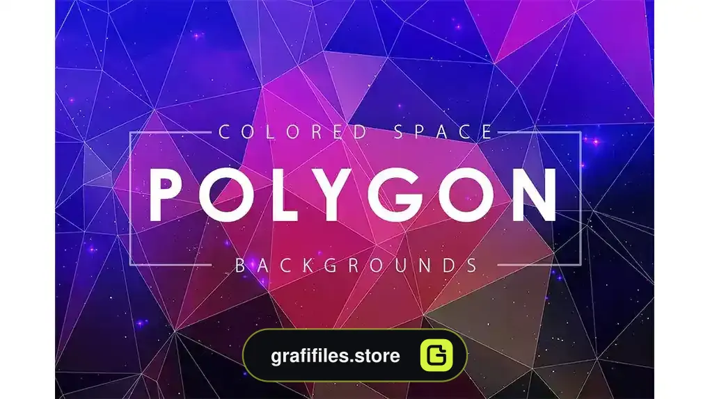 بک گراند چند ضلعی فضایی رنگارنگ Colorful Space Polygon Backgrounds