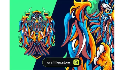 وکتور عقاب Eagle Illustration Vintage