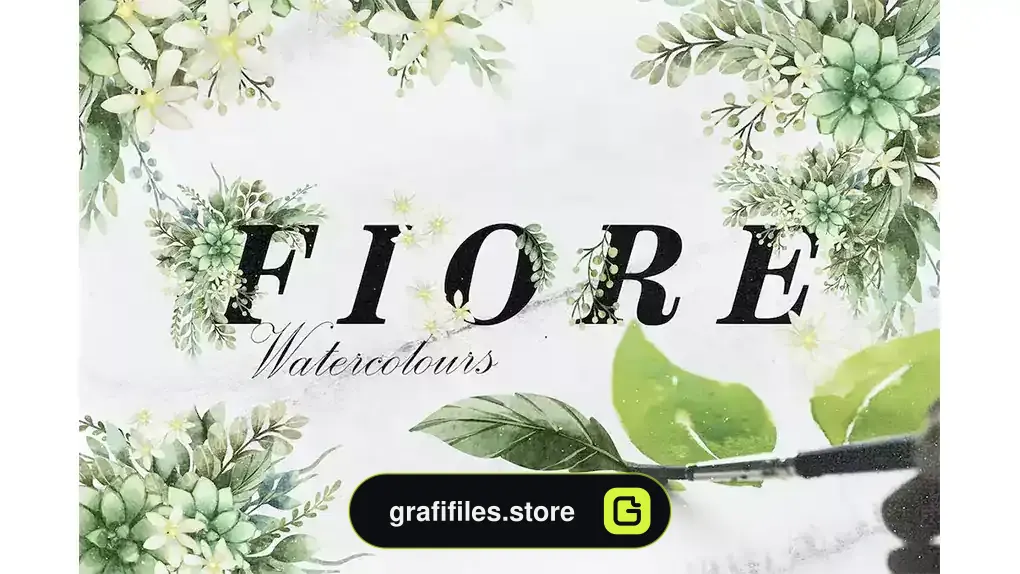 کلیپ آرت گل آبرنگی Fiore Watercolor Floral Elements