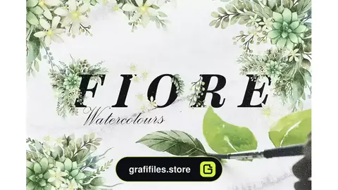 کلیپ آرت گل آبرنگی Fiore Watercolor Floral Elements