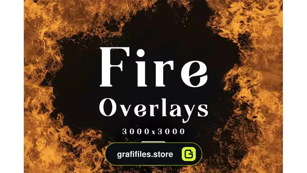 افکت آتش روی عکس و تصاویر Fire Overlays