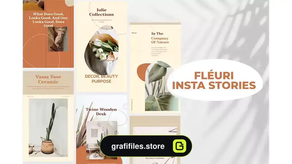 طرح لایه باز استوری اینستاگرام Fleur