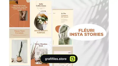 طرح لایه باز استوری اینستاگرام Fleur