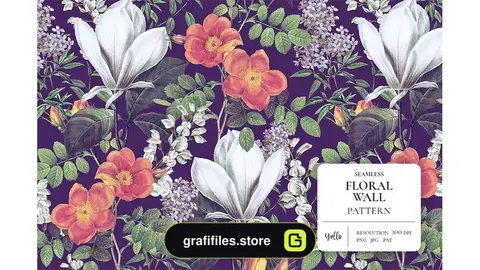 پترن گل Floral Wall Pattern