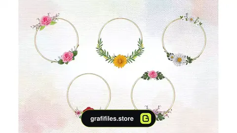 وکتور قاب و فریم گل Flower Frames