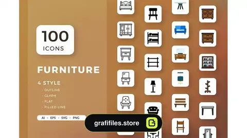 آیکون مبلمان Furniture icons