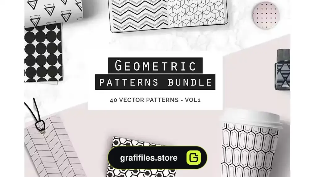 پترن هندسی Geometric Seamless Patterns Bundle
