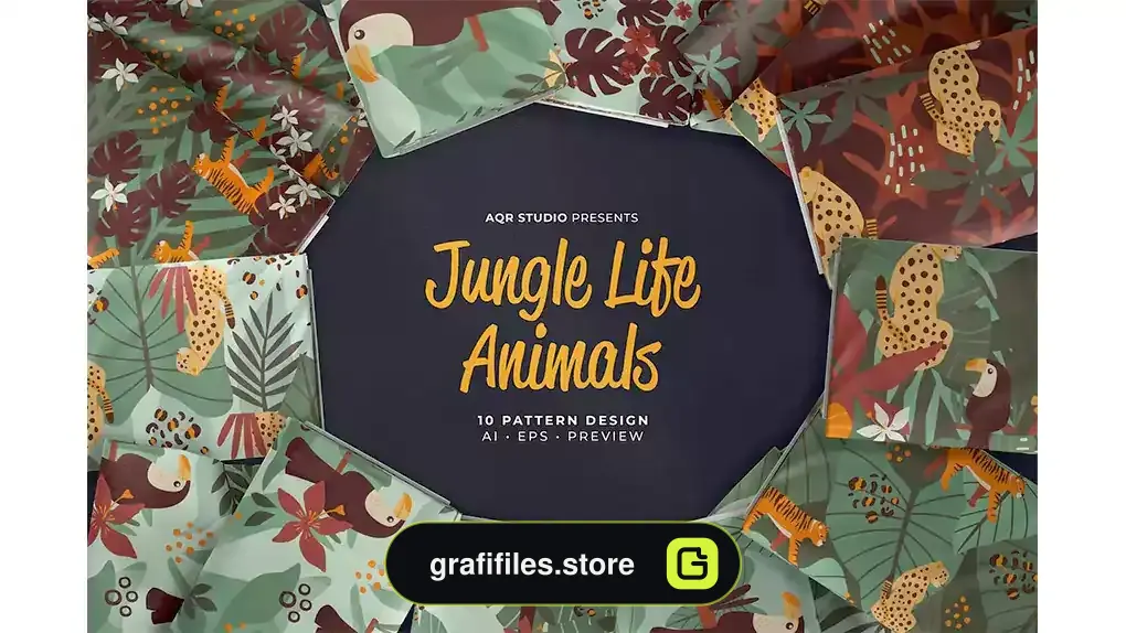 پترن حیوانات جنگل Jungle Life Animals