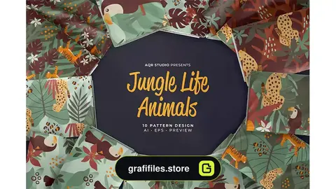 پترن حیوانات جنگل Jungle Life Animals