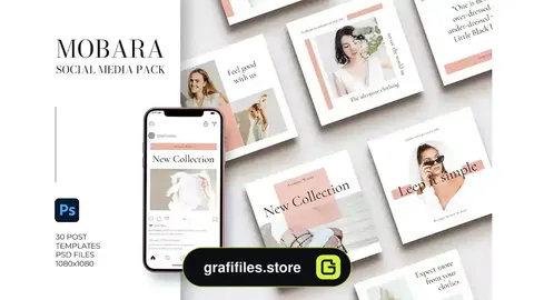 طرح لایه باز پست اینستاگرام Mobara Instagram