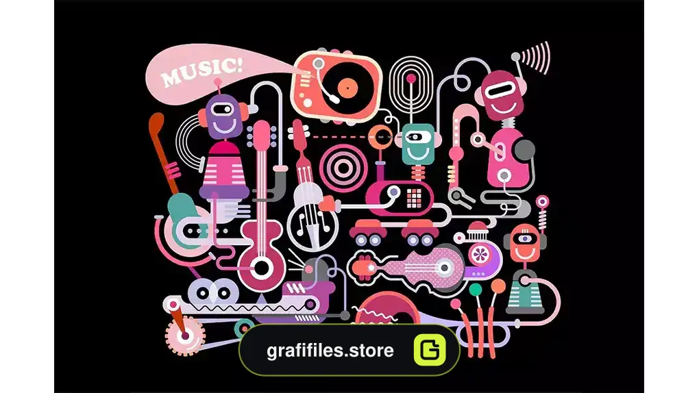 وکتور کنسرت موسیقی Music Concert Vector Illustration