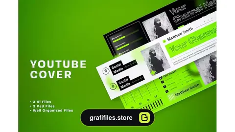 طرح لایه باز کاور یوتیوب NFT and Crypto YouTube Cover