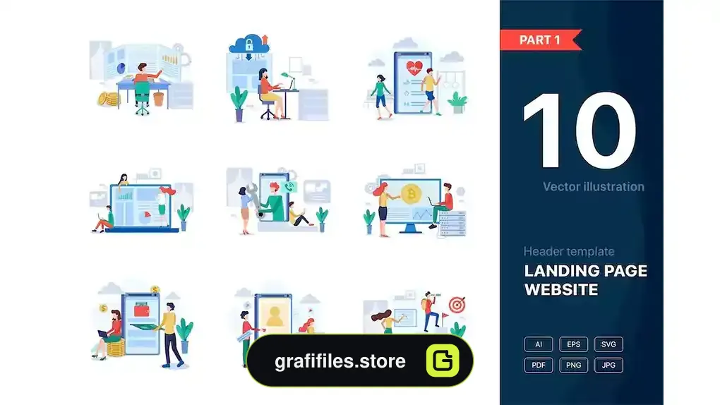 طرح وکتور لندینگ پیج Website Illustrations Set Part 1