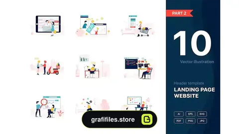 طرح وکتور لندینگ پیج Website Illustrations Set Part 2