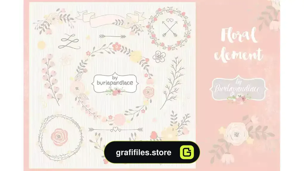 کلیپ آرت گل Peach Floral elements