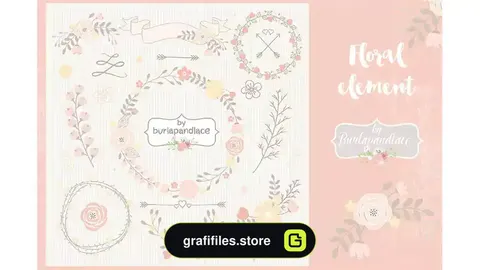 کلیپ آرت گل Peach Floral elements