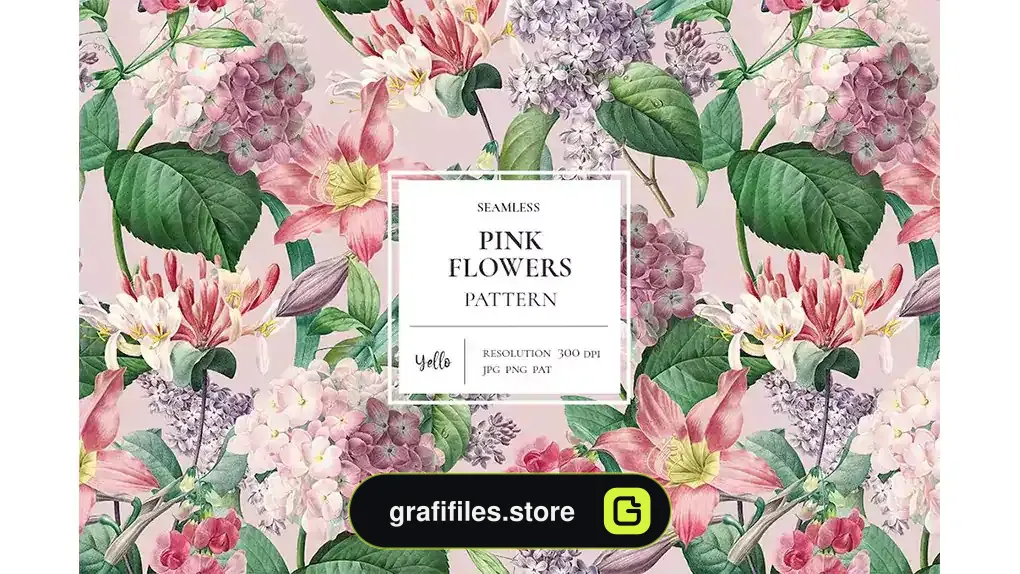 پترن گل صورتی Pink Flowers