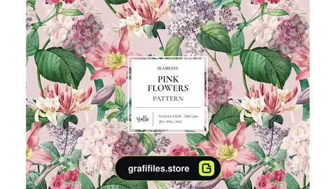 پترن گل صورتی Pink Flowers
