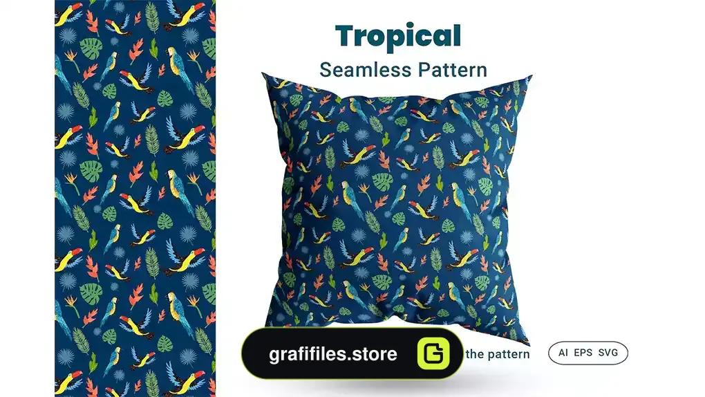 پترن استوایی Seamless Pattern Tropical