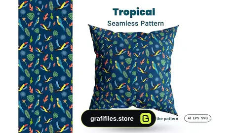 پترن استوایی Seamless Pattern Tropical