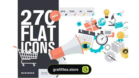 آیکون فلت Set of Flat Design Icons