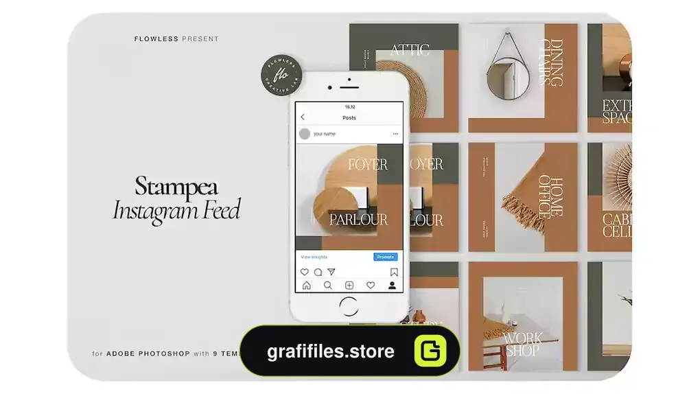 طرح لایه باز اینستاگرام Stampea Instagram Feed