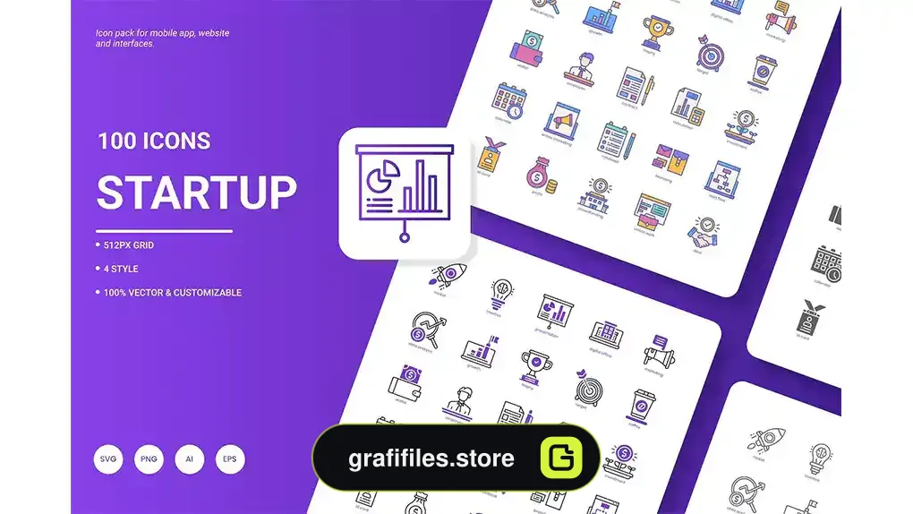 آیکون استارت آپ Startup Icon Pack