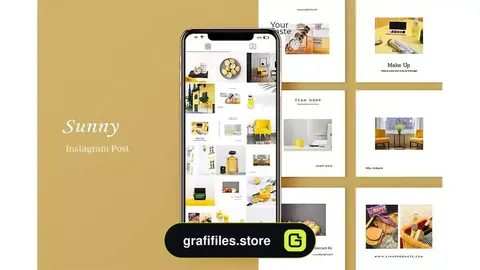 طرح لایه باز پست اینستاگرام Sunny Instagram Post