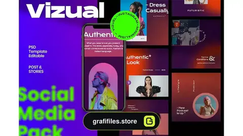 طرح لایه باز اینستاگرام Vizual