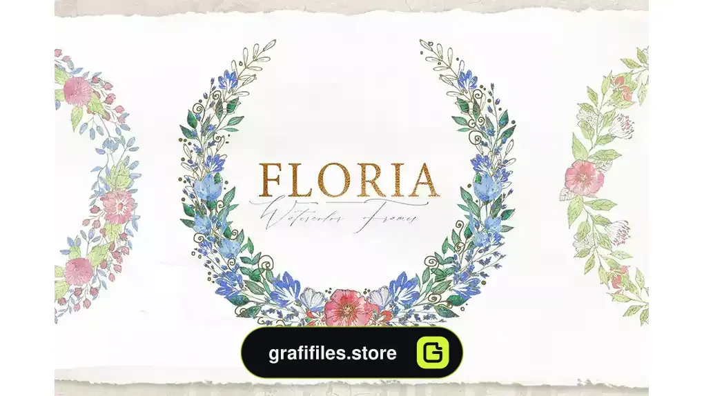 کلیپ آرت فریم گل آبرنگی Watercolor Floral Frames